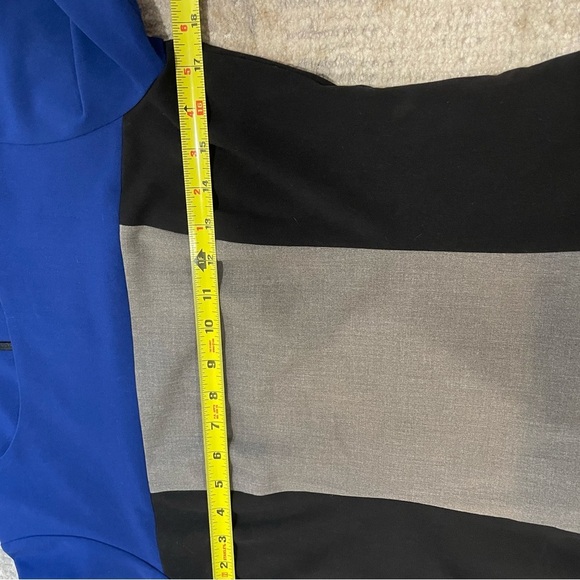 Tahari Arthur S Levine Color Block Sheath Dress Black Blue & Gray Size 6 Career - Picture 7 of 9